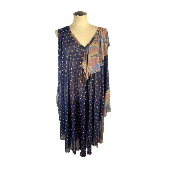NWT Free People Kimono dress ruffle v-neck extra small/small swim coverup - Picture 3 of 9